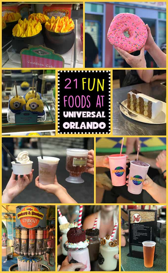 collage of foods from universal florida