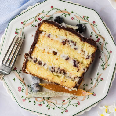 slice of cassata cake on plate
