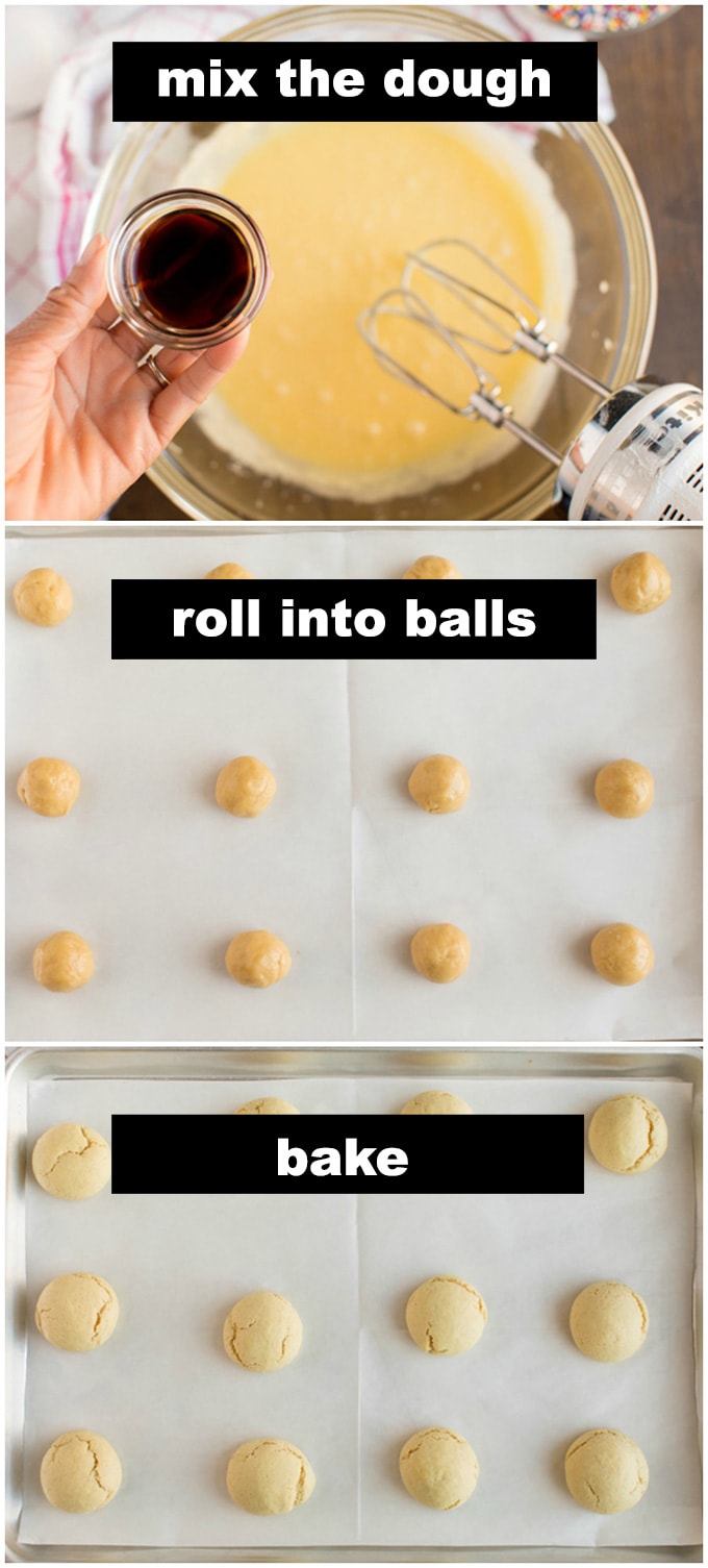 rolled balls of dough on cookie sheet