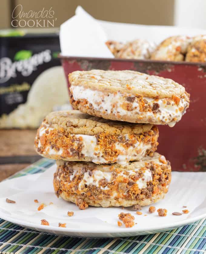 Butterfinger Ice Cream Sandwiches