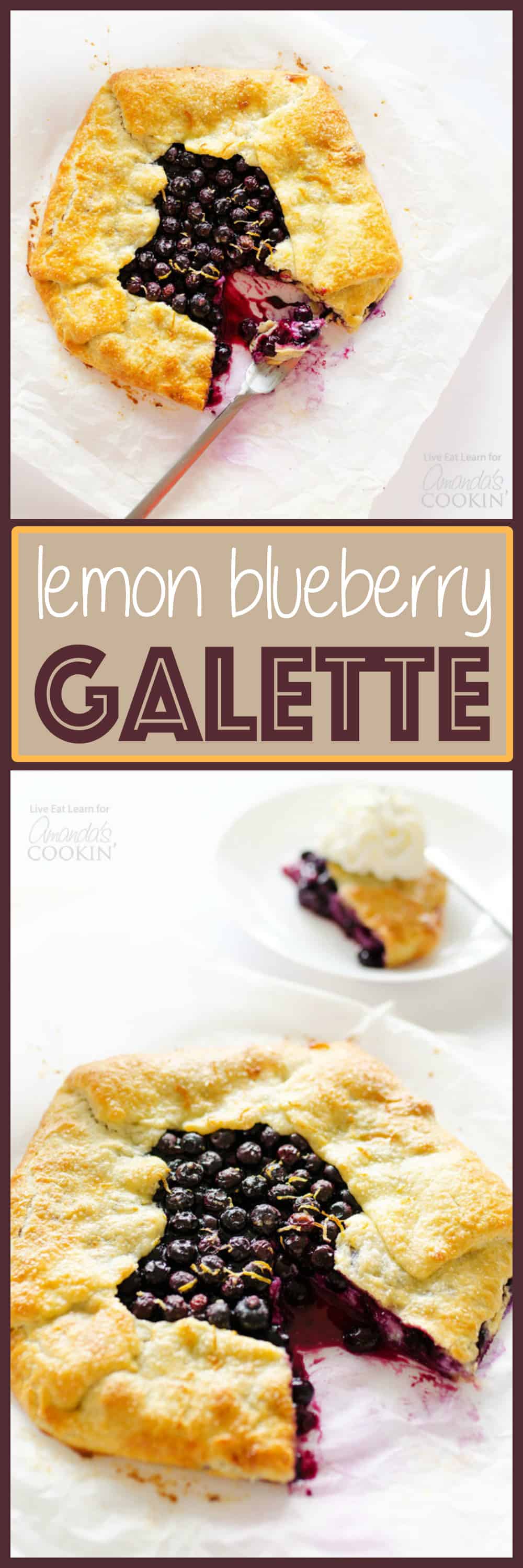 pinterest image with text - blueberry galettte