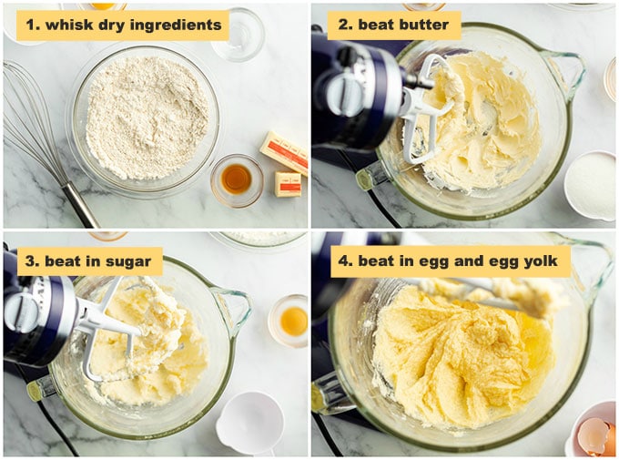 illustrated step photos for making sugar cookie dough