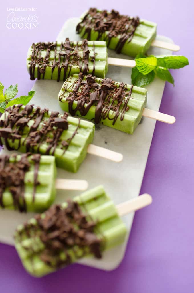 Mint Chocolate Popsicles with Coconut