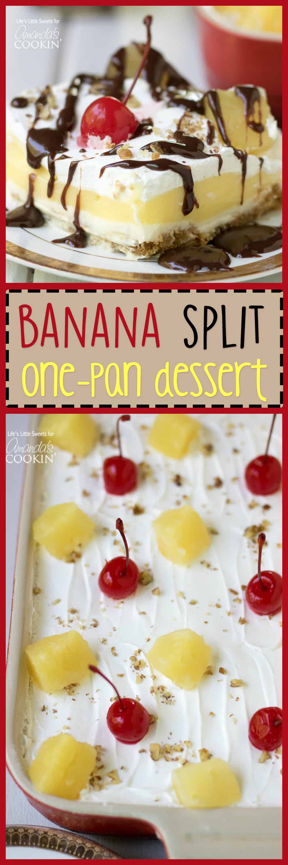 pinterest image with text - over head of dessert pan