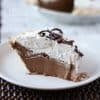 slice of french silk pie