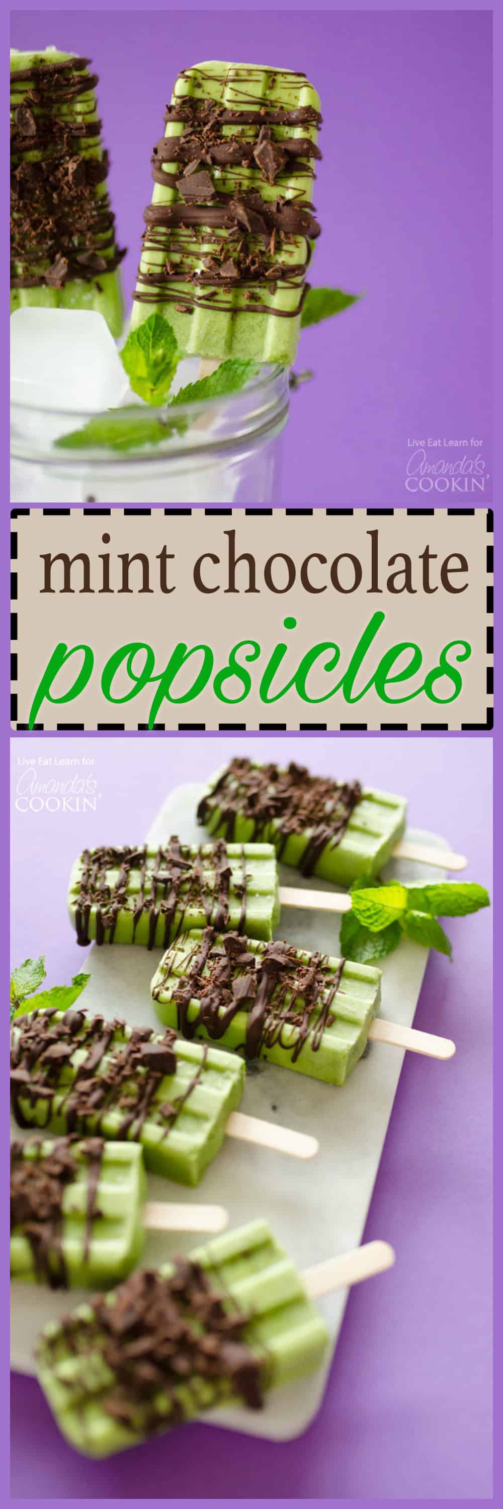 pinterest image of green popsicles with text
