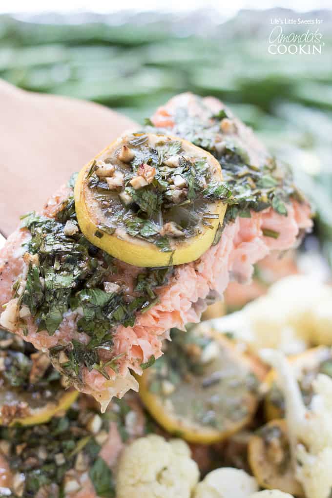 Delicious sheet pan salmon with lemon and tarragon 