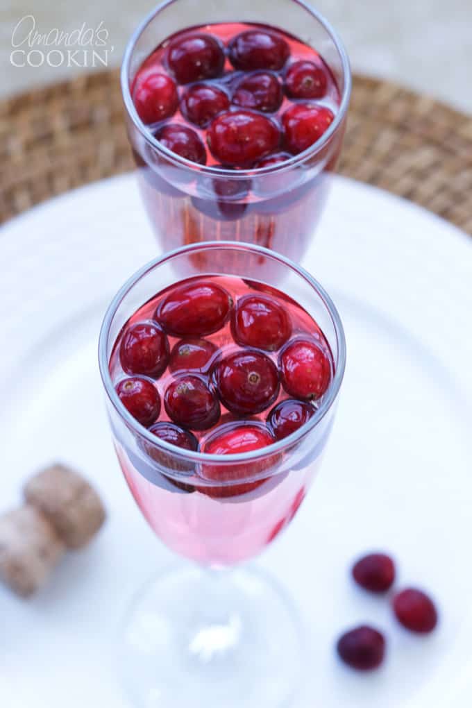 cranberry in a champagne flute