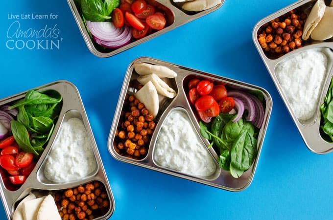 Chickpea Gyro Lunch Boxes: a 30 minute meal prep for the whole week!