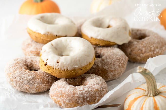 Pumpkin Spice Donuts Amanda S Cookin Bagels Doughnuts