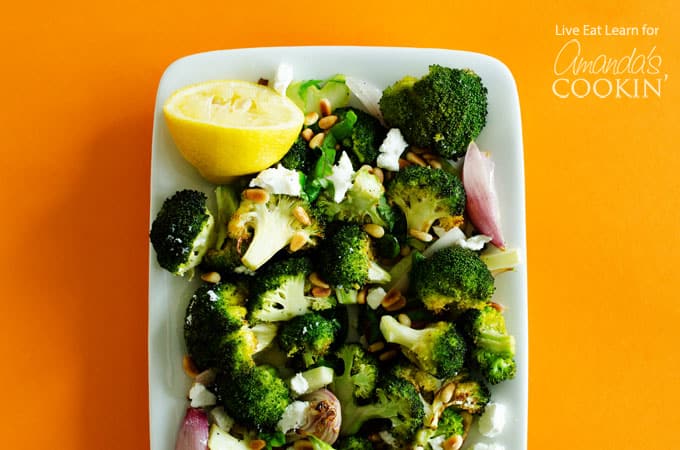 plate of roasted broccoli