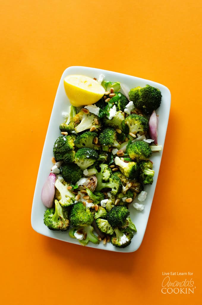 Delicious one-pan roasted broccoli recipe, perfect for Thanksgiving!