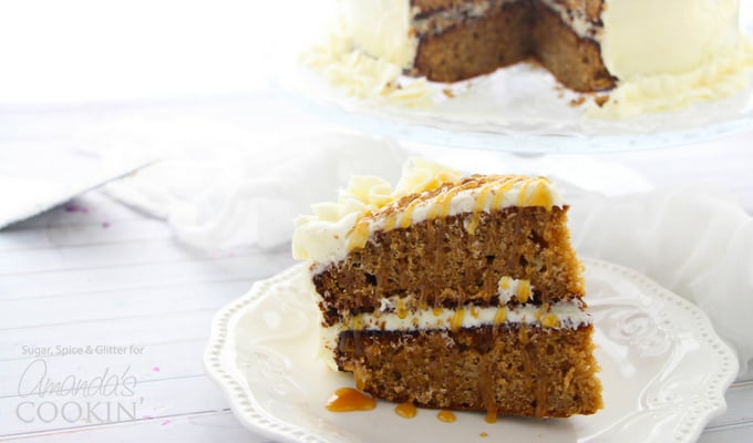 slice of spice cake on plate