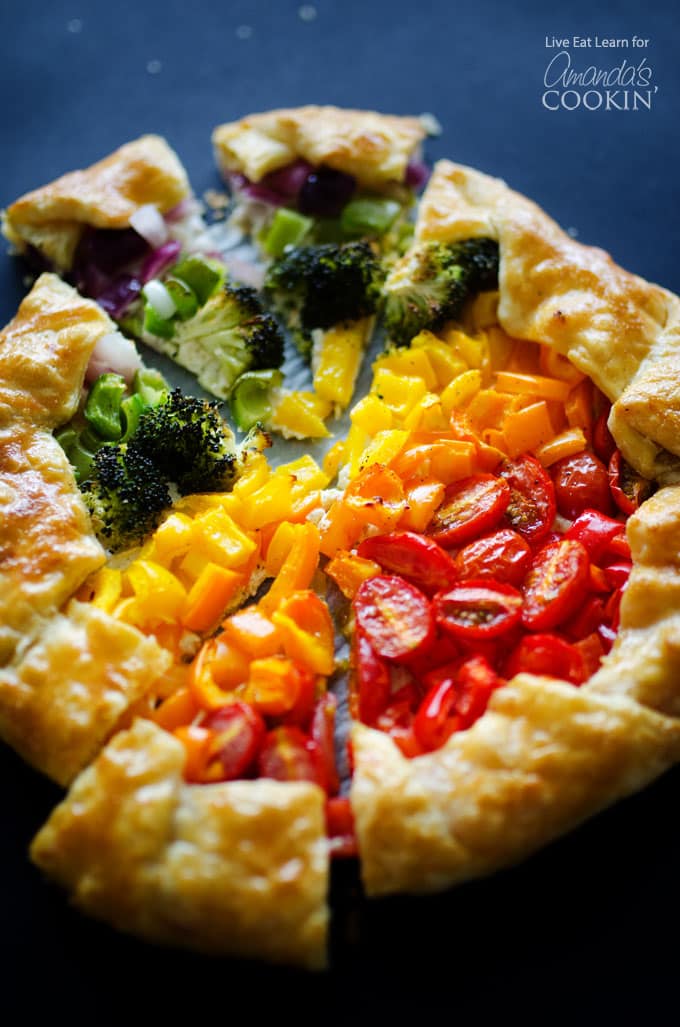 Vegetable Rainbow Tart, a deliciously colorful veggie dish!