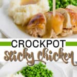 crockpot sticky chicken pin image