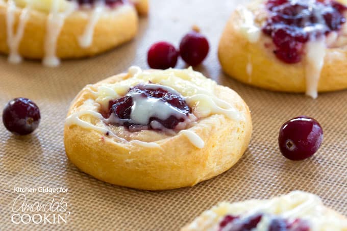 cranberry cream cheese filled pastries with icing