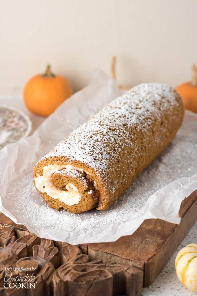 Pumpkin Roll with powdered sugar