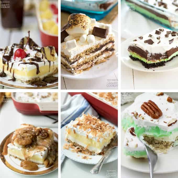 collage of different desserts