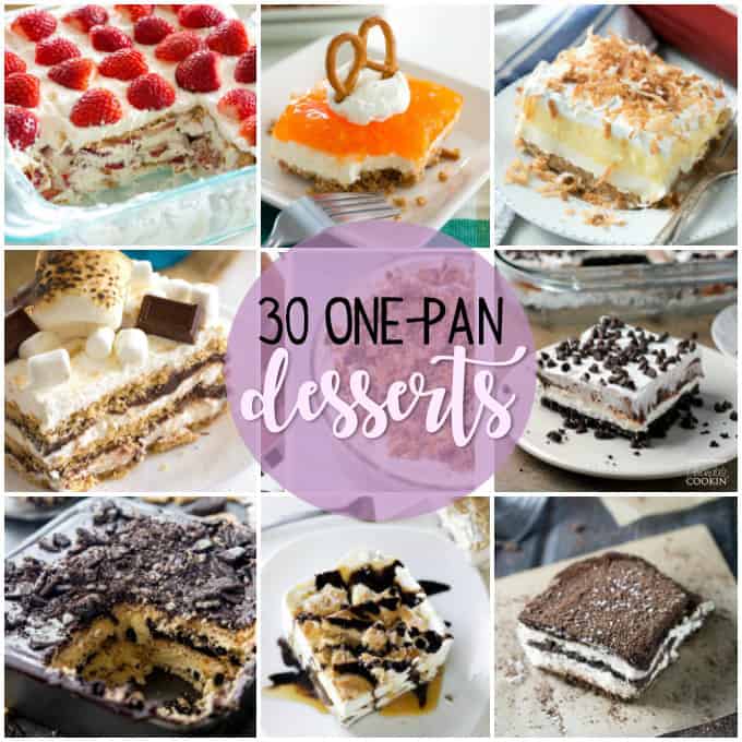 collage of different desserts with text