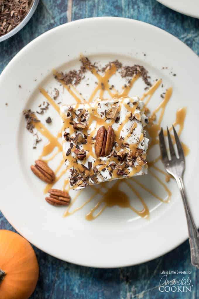 slice of pumpkin dessert on plate