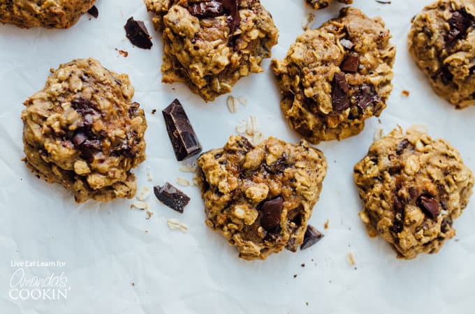 Sweet potato oat cookies on baking sheet