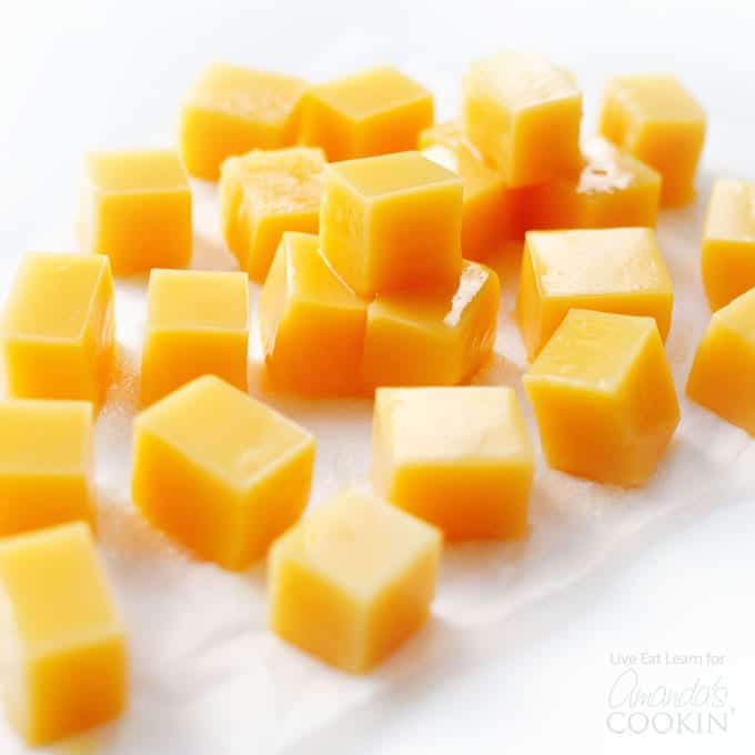 squares of orange gummies