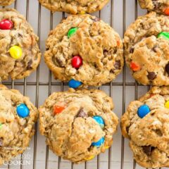 overhead photo of cookies on cooling rack