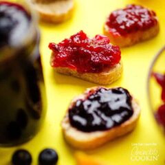 berry jam on toast