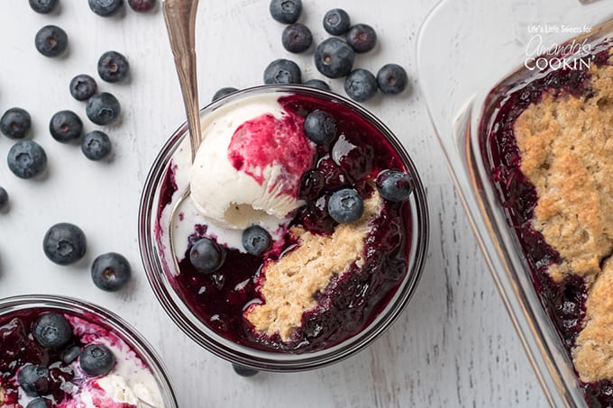 Blueberry Cobbler in a bowl