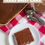 Texas Sheet Cake is a favorite all over the United States, not just in Texas! Make it with its fudgy frosting or add pecans or walnuts to the icing.