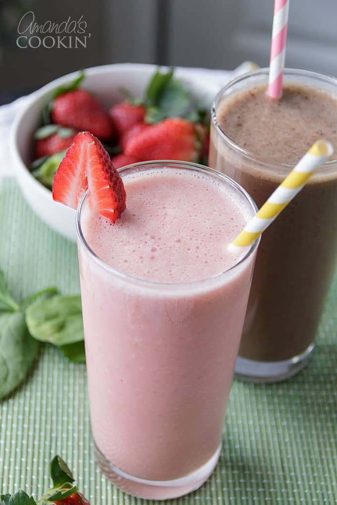 Delicious vegan smoothies in glasses