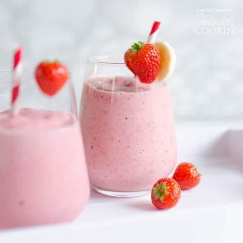 Strawberry Banana Smoothie Recipe Amanda's Cookin' Smoothies