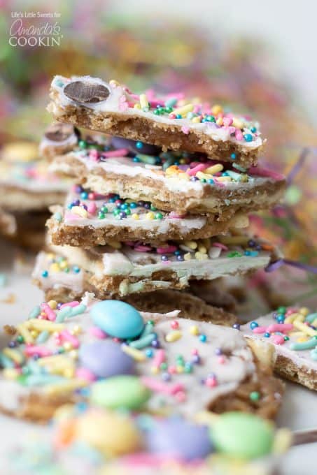Easter Crack: a fun Easter themed saltine toffee recipe!