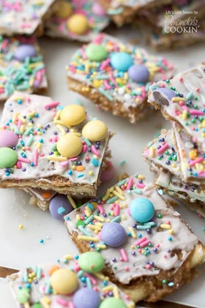 Easter Crack: a fun Easter themed saltine toffee recipe!