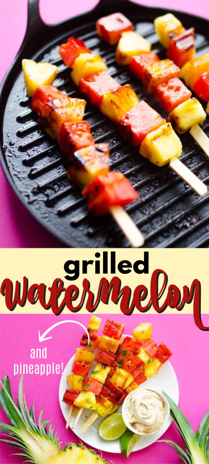 Grilled Watermelon Pineapple Skewers: simple to make and sweet to eat