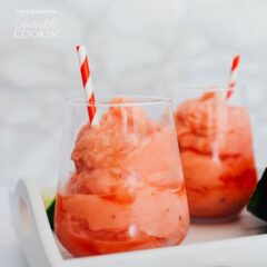 glass of Malibu Slush with straw