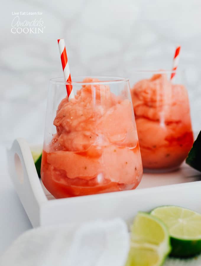 watermelon malibu slush drink