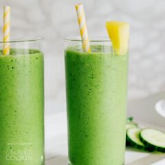 cucumber smoothie garnished with pineapple