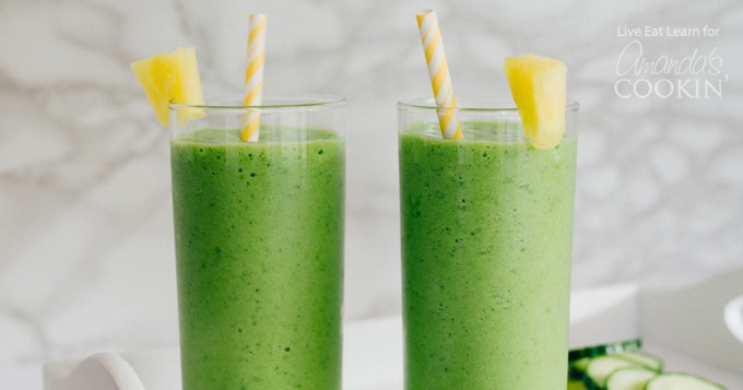 Cucumber Tropical Smoothie (hidden cucumber and spinach)