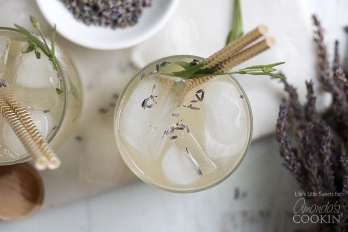 lavender lemonade overhead shot