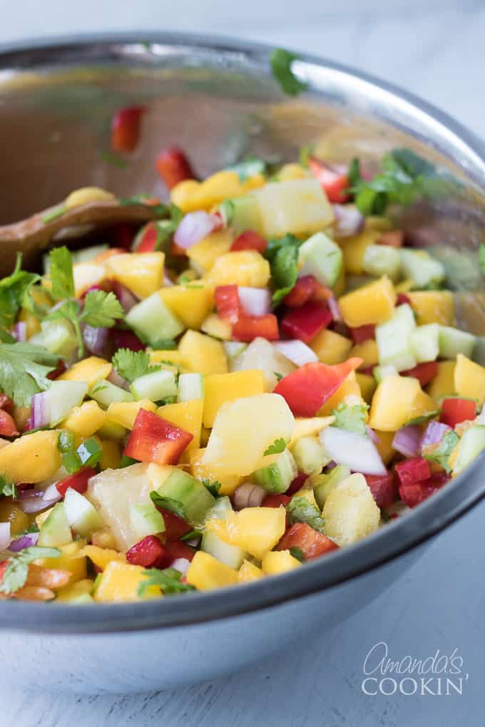 bowl of mango salsa