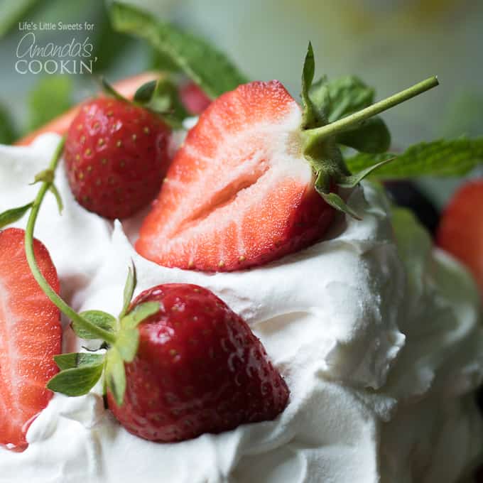 strawberries on top of trifle dessert