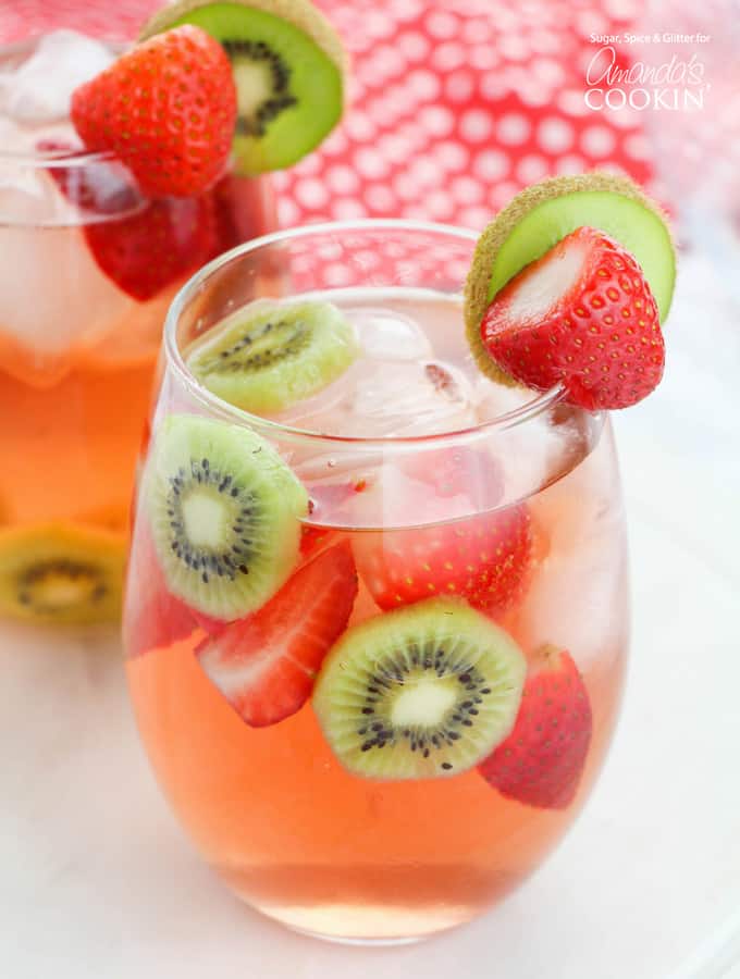 Refreshing strawberry kiwi sangria!
