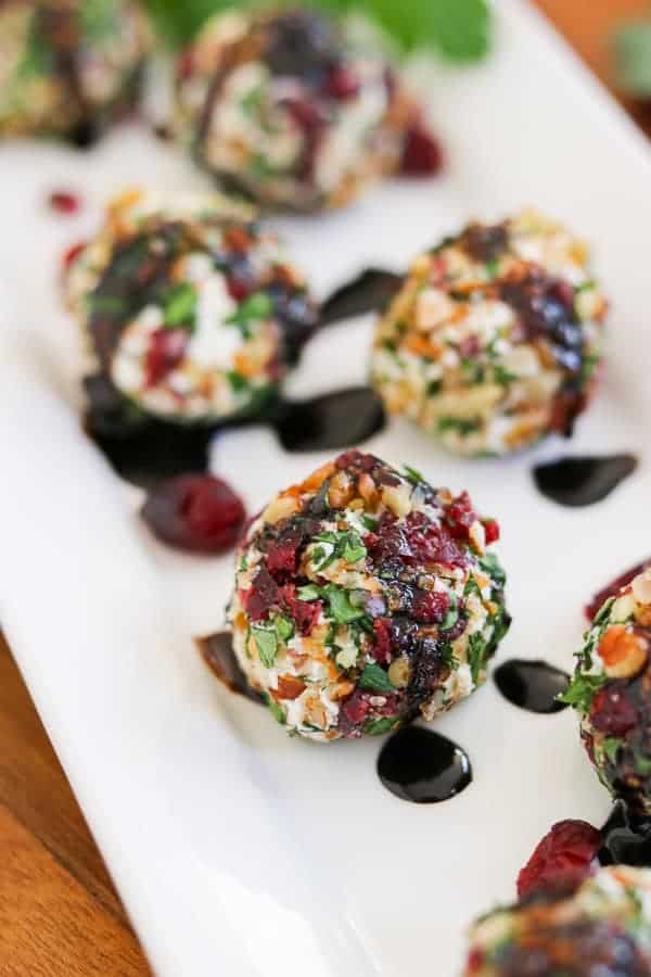 cranberry pecan goat cheese bites