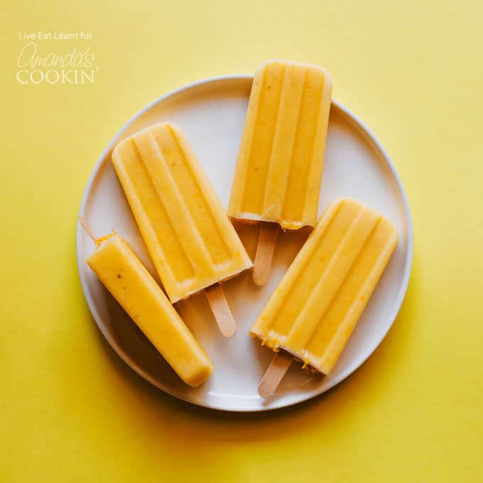 Creamsicle Popsicles on a plate