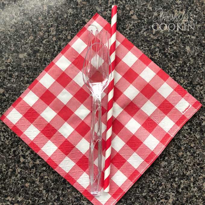 utensils on napkin