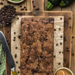 overhead photo of Double Chocolate Zucchini Bread