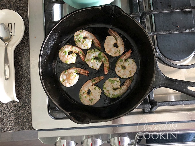 cooking shrimp in cast iron skillet