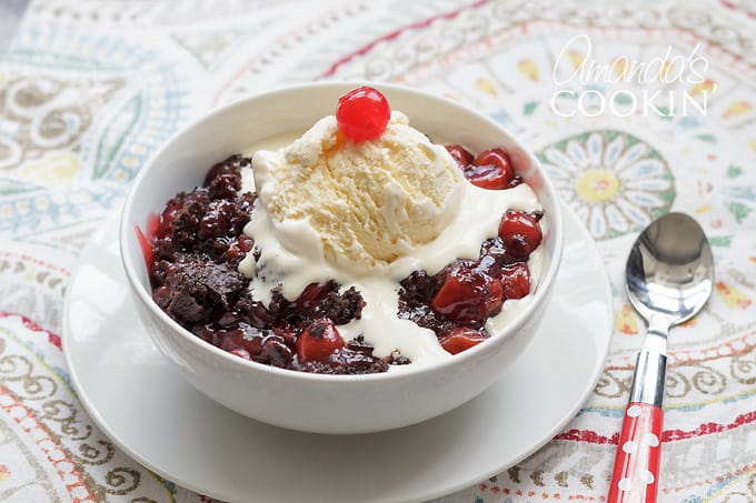 crockpot chocolate cherry cobbler