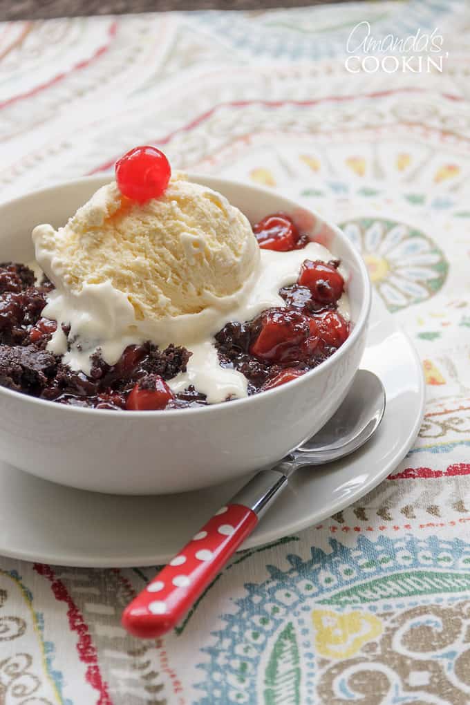 crockpot chocolate cherry cobbler